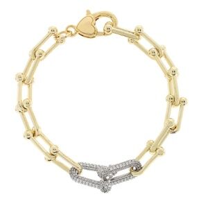 CZ U link Chain Bracelet